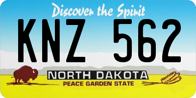 ND license plate KNZ562