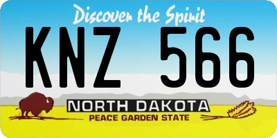 ND license plate KNZ566