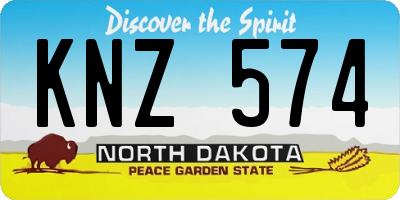 ND license plate KNZ574