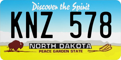 ND license plate KNZ578