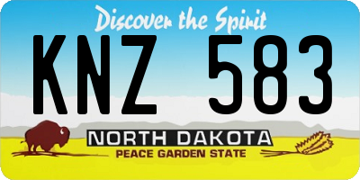 ND license plate KNZ583