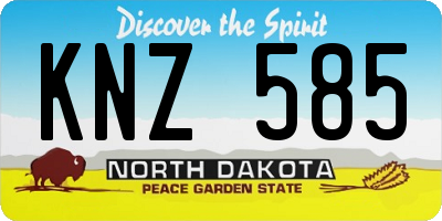 ND license plate KNZ585