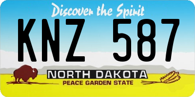 ND license plate KNZ587