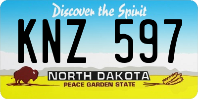 ND license plate KNZ597