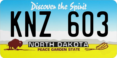 ND license plate KNZ603
