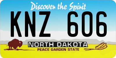 ND license plate KNZ606