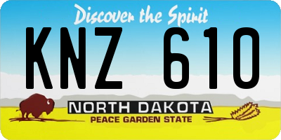 ND license plate KNZ610