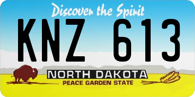 ND license plate KNZ613