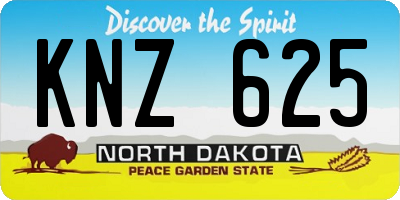 ND license plate KNZ625
