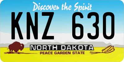 ND license plate KNZ630