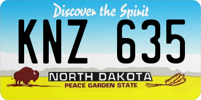 ND license plate KNZ635