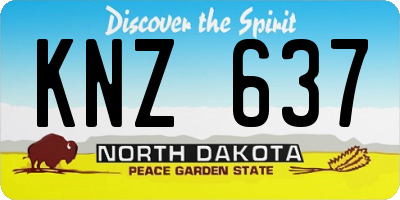 ND license plate KNZ637