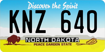 ND license plate KNZ640