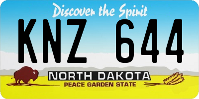 ND license plate KNZ644