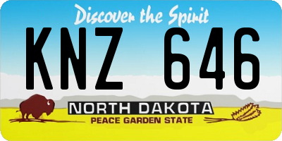 ND license plate KNZ646