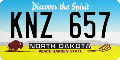 ND license plate KNZ657