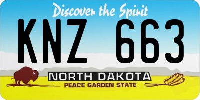 ND license plate KNZ663