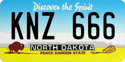 ND license plate KNZ666