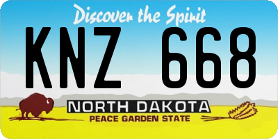 ND license plate KNZ668