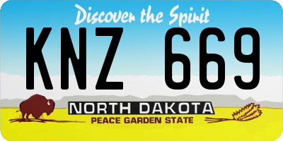 ND license plate KNZ669