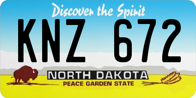 ND license plate KNZ672