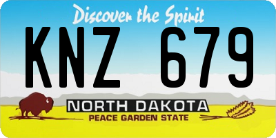 ND license plate KNZ679