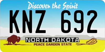 ND license plate KNZ692