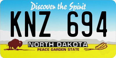 ND license plate KNZ694