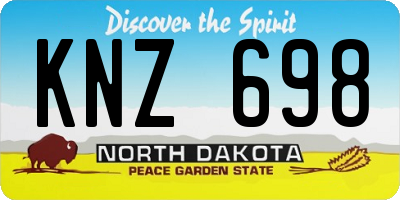 ND license plate KNZ698