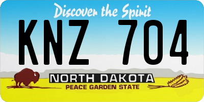ND license plate KNZ704