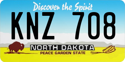 ND license plate KNZ708