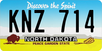 ND license plate KNZ714