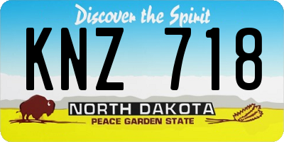 ND license plate KNZ718