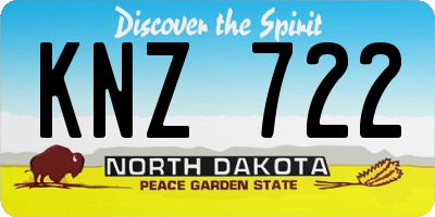 ND license plate KNZ722