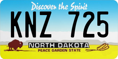 ND license plate KNZ725