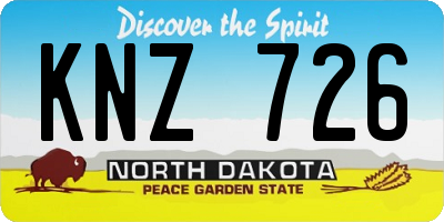 ND license plate KNZ726