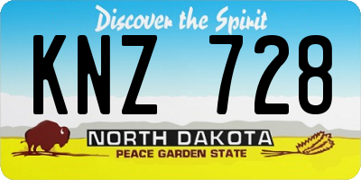 ND license plate KNZ728