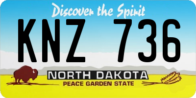 ND license plate KNZ736