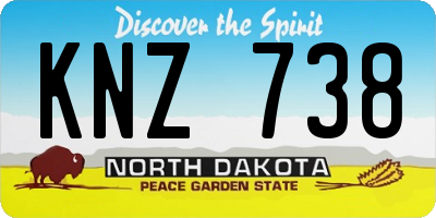 ND license plate KNZ738