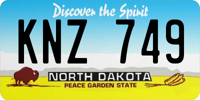 ND license plate KNZ749