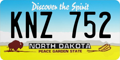 ND license plate KNZ752