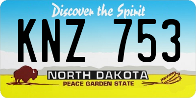 ND license plate KNZ753