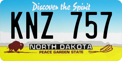 ND license plate KNZ757