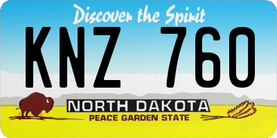ND license plate KNZ760