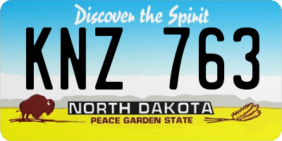 ND license plate KNZ763
