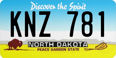 ND license plate KNZ781