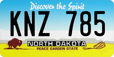 ND license plate KNZ785