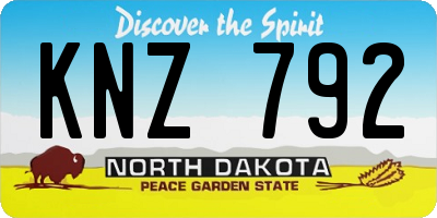 ND license plate KNZ792