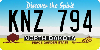 ND license plate KNZ794