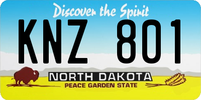 ND license plate KNZ801
